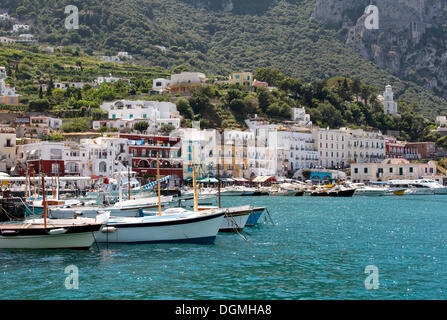 Hafen von Marina Grande, Insel Capri, Italien, Europa Stockfoto