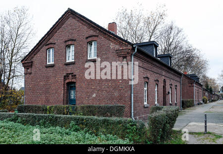 Älteste Bergarbeiter Siedlung in der Region Ruhrgebiet, Oberhausen Eisenheim, North Rhine-Westphalia Stockfoto