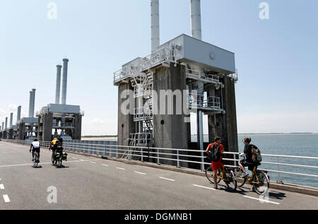 Sturmflutwehr Oosterschelde, Oosterschelde und Nordsee, Zeeland, Niederlande, Europa Stockfoto