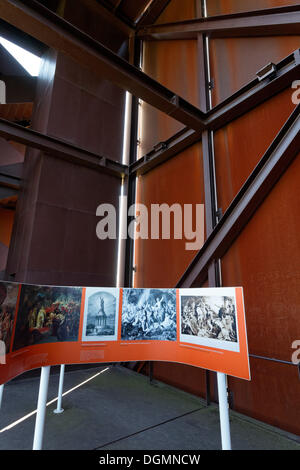 Historische Ausstellung im Turm, Hermannsdenkmal, Hermannsdenkmal, Varusschlacht oder die Varusschlacht Stockfoto