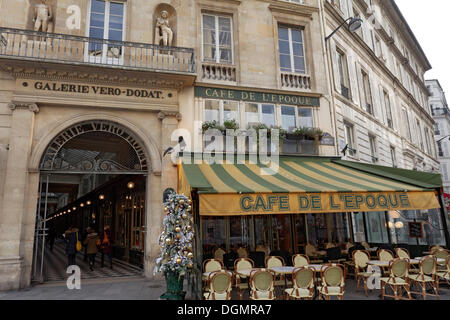 Eintritt in die historische Galerie Véro-Dodat Einkaufspassage, 1. Arrondissement, Paris, Ile de France, Frankreich Stockfoto