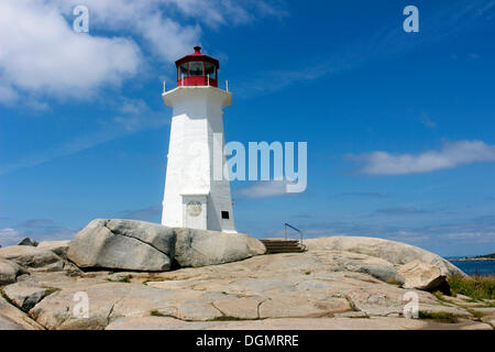 Peggys Cove Leuchtturm, Halifax, Atlantikküste, Seeprovinzen, Nova Scotia, Kanada Stockfoto