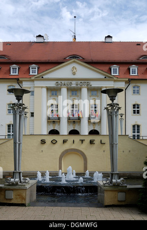 Grand Hotel am Strand von Ostseebad Sopot in Polen. Stockfoto