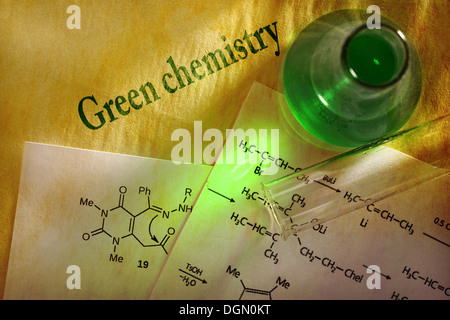 Grüne Chemie Reaktion Formel Stockfoto