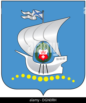 Wappen der russischen Exklave Kaliningrad. Stockfoto