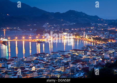 Klassische Ansicht von Zakynthos-Stadt von Bocholi, Zakynthos (Zante) Insel, Griechenland Stockfoto