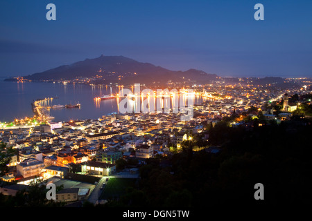 Klassische Ansicht von Zakynthos-Stadt von Bocholi, Zakynthos (Zante) Insel, Griechenland Stockfoto