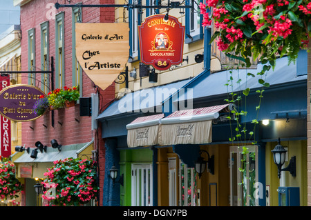 Berühmte Champlain Fußgängerzone in der Altstadt von Quebec Stadt, Kanada Stockfoto