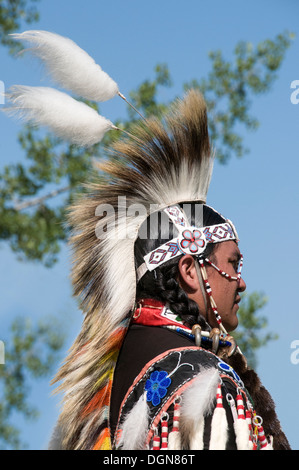 Native Mohawk in traditioneller Kleidung Kahnawake Quebec Kanada Stockfoto