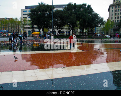 Plaça de Catalunya Platz Katalonien, Barcelona Stockfoto