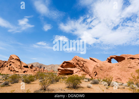 Arch Rock, Valley of Fire State Park, nördlich von Las Vegas, Nevada, USA Stockfoto