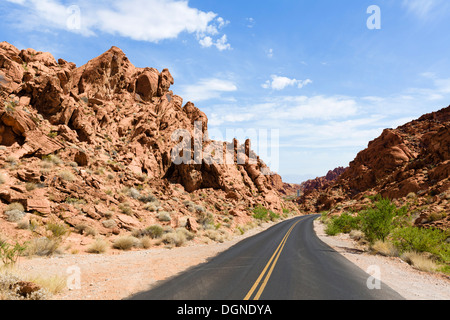 Maus Tank Road im Valley of Fire State Park, nördlich von Las Vegas, Nevada, USA Stockfoto