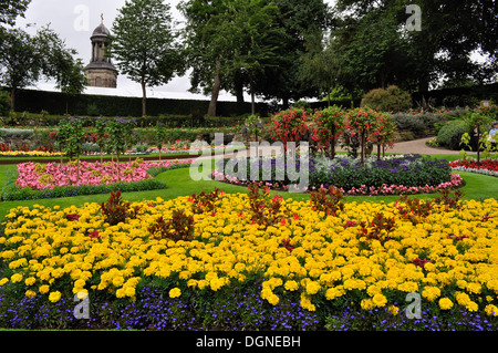 Blumenschau in der Dingle, im Steinbruch Park in Shrewsbury, Shropshire Stockfoto