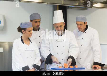 Chefkoch beizubringen, Lachsfilet Stockfoto