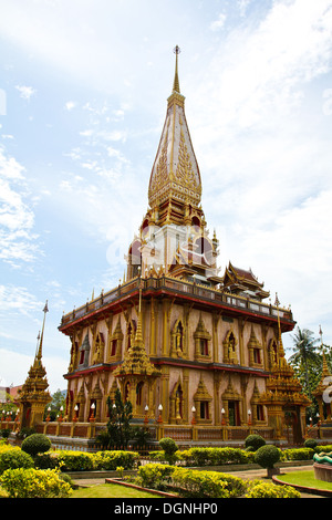 Pagode in Wat Chalong oder Chaitharam Tempel, Phuket, Thailand. Stockfoto