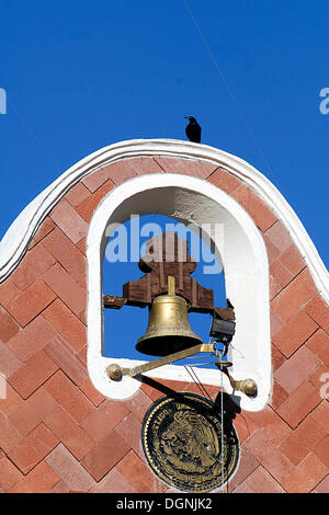 Glocke auf das Rathaus von Huajuapan de León, Oaxaca, südlichen Mexiko, Mexiko, Nordamerika Stockfoto