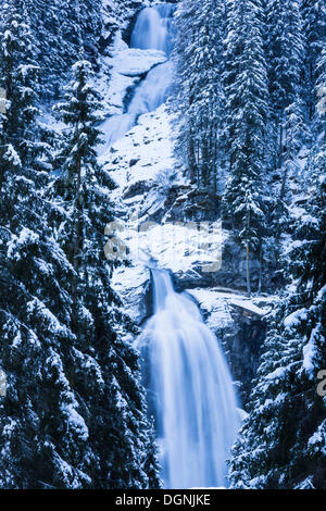 Krimmler Wasserfälle im Winter, Krimml, Tirol, Österreich Stockfoto