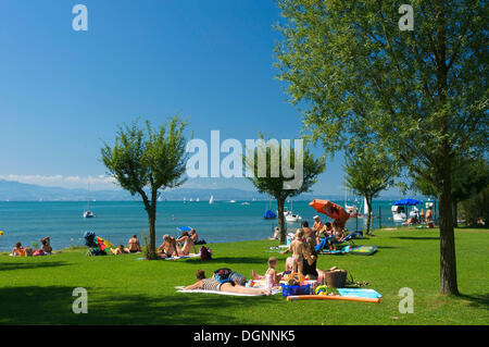 Freibad in Wasserburg bin Bodensee, Bodensee, Baden-Württemberg Stockfoto