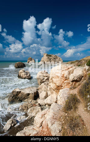 Petra Tou Romiou, Felsen der Aphrodite an der Südküste, Süd-Zypern, Zypern Stockfoto