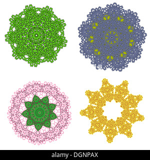 Lacy Farbe abstrakten Ornament auf weißem Hintergrund Stockfoto