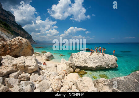 Küste, Cala Goloritze, Golf von Orosei, Parco Nazionale del Gennargentu e Golfo di Goloritze, Golfo di Orosei und Gennargentu Stockfoto