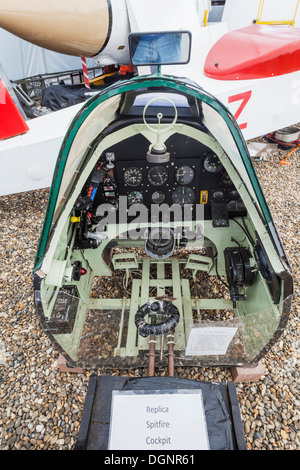 England, East Anglia, Norwich, Norfolk Norwich Luftfahrt-Museum, Ausstellung der Spitfire Cockpit Stockfoto