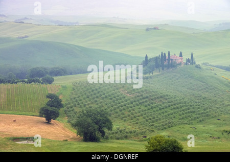 Toskana Haus Im Nebel - Toskana Haus im Nebel 11 Stockfoto