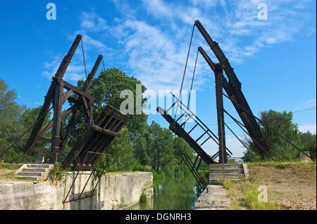 Pont Van Gogh, Pont de Langlois, Langlois-Brücke bei Arles, Zugbrücke, Arles, Département Bouches-du-Rhône, Region Stockfoto