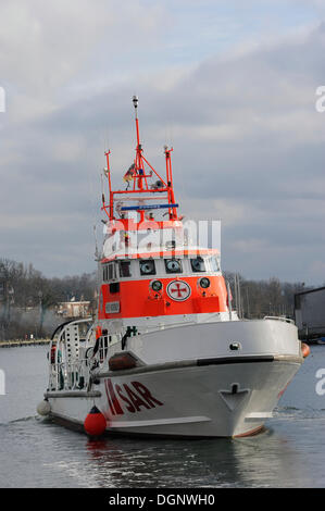 Hans Hackmack, Meer Rettungsdienst, 23,1 m, Eingabe der Hafen von Neustadt in Holstein, in der Nähe der SAR-Schule für Further moor Stockfoto