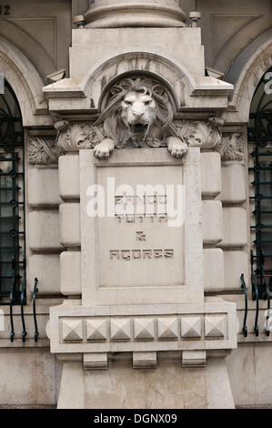 Fassade der Banco Totta & Açores Bank, senken Sie Stadt, Lissabon, Portugal, Europa Stockfoto