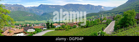 Panoramablick über den Lago di Caldaro, Kalterer See See, Südtirol, Italien, Europa Stockfoto