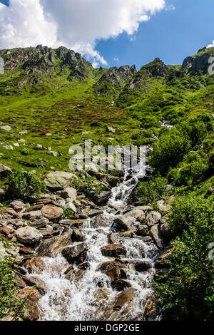 Bergbach im Unteralptal Tal, Alpen, Canon Uri, Schweiz, Europa Stockfoto