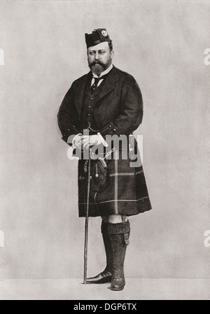 Albert Edward Prince Of Wales, zukünftige König Edward VII, 1841 – 1910, im Hochland Kostüm. Stockfoto