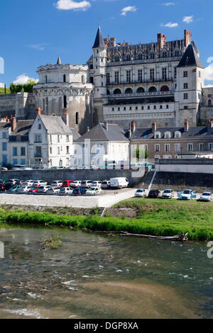 Altstadt mit Schloss, Amboise, Department Indre-et-Loire, Region Centre, Frankreich, Europa Stockfoto