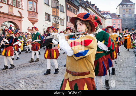 Schwäbisch-alemannischen Karneval Langzeichen, Rottweil Karneval, Rottweil, Schwarzwald, Baden-Württemberg Stockfoto