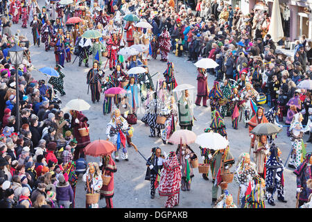 Schwäbisch-alemannischen Karneval Langzeichen, Rottweil Karneval, Rottweil, Schwarzwald, Baden-Württemberg Stockfoto