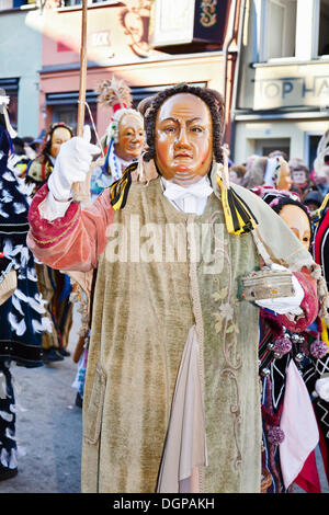 Schwäbisch-alemannischen Karneval Langzeichen, Rottweil Karneval, Rottweil, Schwarzwald, Baden-Württemberg Stockfoto