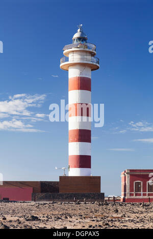 Leuchtturm Faro de Toston, El Cotillo, Fuerteventura, Kanarische Inseln, Spanien Stockfoto