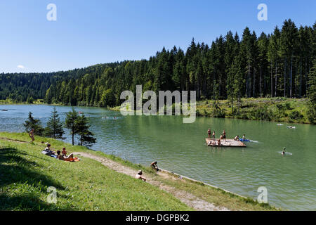 Lake Grubsee, Krün, Werdenfelser Land/Region, Bayern, Oberbayern Stockfoto