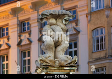 Neptunbrunnen-Brunnen am Hauptplatz Square, Linz, Oberösterreich, Österreich, Europa, PublicGround Stockfoto