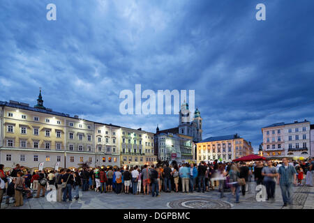 Hauptplatz-Platz, alte Kathedrale, Linz, Oberösterreich, Österreich, Europa, PublicGround Stockfoto