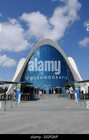 L'Oceanogràfic, befindet sich ein Marine Park in der Stadt der Künste und Wissenschaften von Valencia, Spanien. Stockfoto