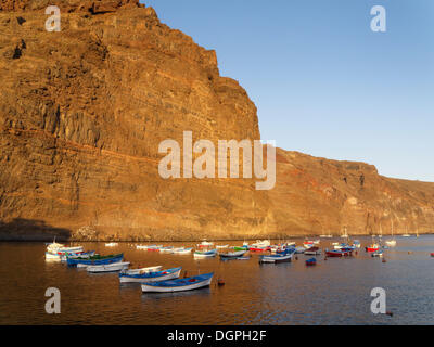 Fischerei Hafen in Vueltas, Tal Valle Gran Rey, La Gomera, Valle Gran Rey, Kanarische Inseln, Spanien Stockfoto