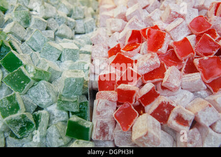 Lokum, Turkish Delight, türkische Süßigkeiten, Provinz Istanbul, Türkei, Istanbul, Istanbul, Türkei, Europa Stockfoto