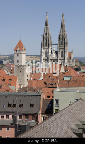 Skyline von alten deutschen Stadt Regensburg Stockfoto