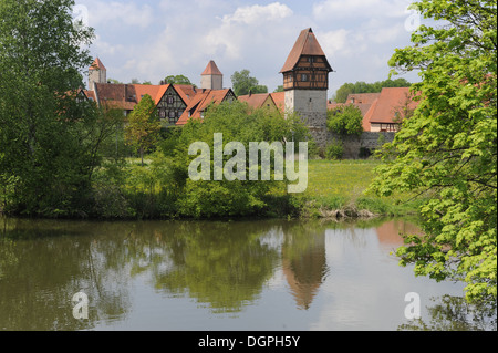 antike Stadt Dinkelsbühl in Bayern Stockfoto