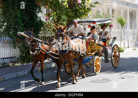 Pferdekutsche, Büyükada, Prinzeninseln, Istanbul, asiatische Seite, Provinz Istanbul, Türkei Stockfoto