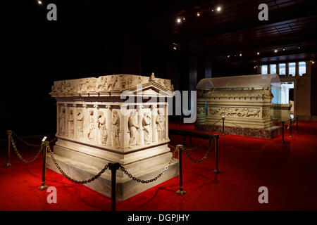 Sarkophag der trauernde Frauen, Istanbul Archäologie-Museum, Sarayburnu, Istanbul, europäische Seite, Provinz Istanbul, Türkei Stockfoto