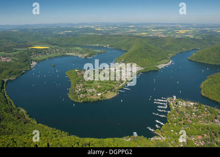 Die Halbinsel Scheid, Edersee See, Rehbach, Nationalpark Kellerwald, Nordhessen Stockfoto