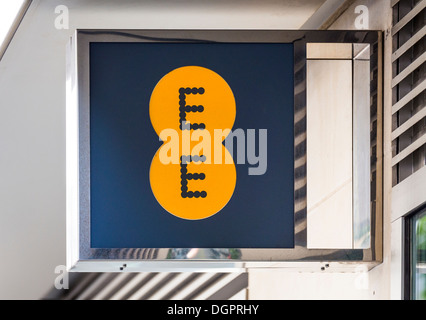 EE Handy-Shop anmelden. Stockfoto